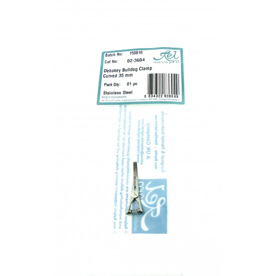Debakey Bulldog Clamp Curved 35 mm