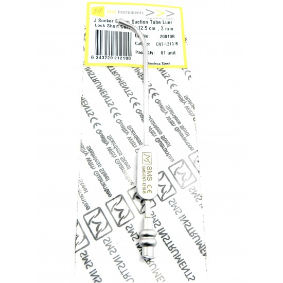 J Sucker Eicken Suction Short Curved 12.5 cm Diam 3 mm