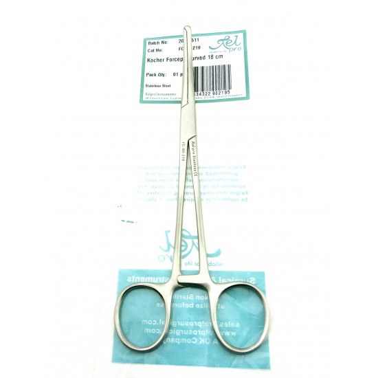 Kocher Haemostatic Forceps Curved 18.5 cm