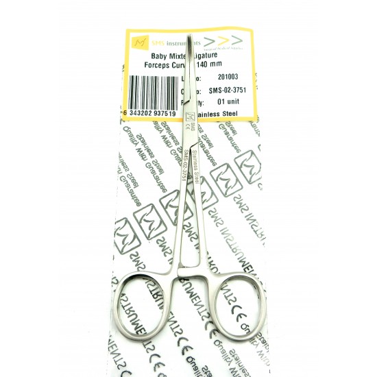 Baby Mixter Ligature Forceps Curved 140 mm
