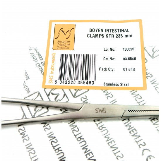 Doyen Intestinal Clamps Straight Clamps 23.5 cm