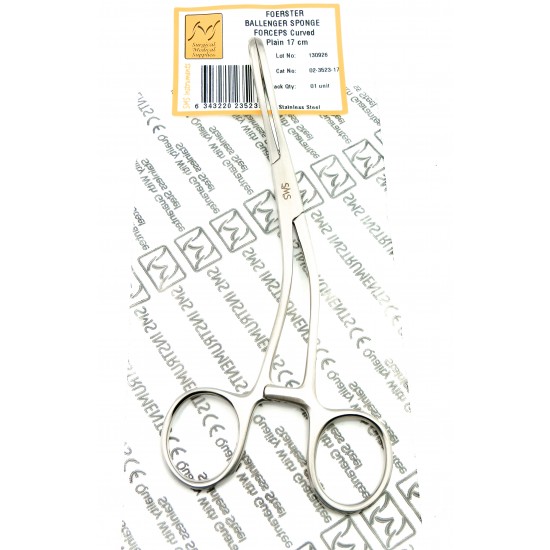 Foerster Ballenger Sponge Holding Forceps Plain Curved 18 cm