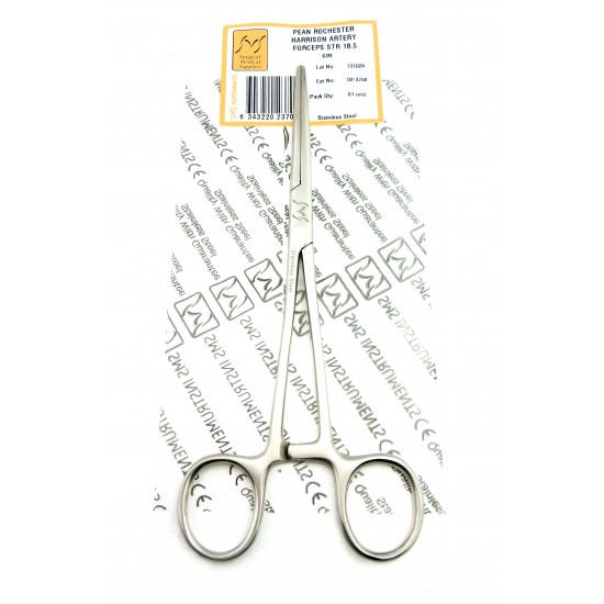 Rochester Pean Haemostatic Forceps Straight Serrated 18.5 cm