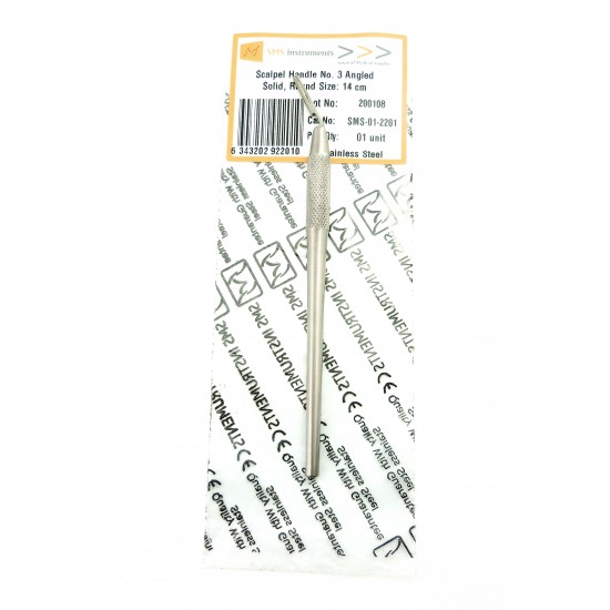 Scalpel Handle No. 3 Angled Solid, Round 14 cm