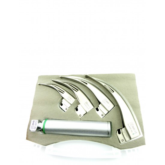 Macintosh Fiber Optic Laryngoscope Sets Set of 4 blades 1,2,3,4