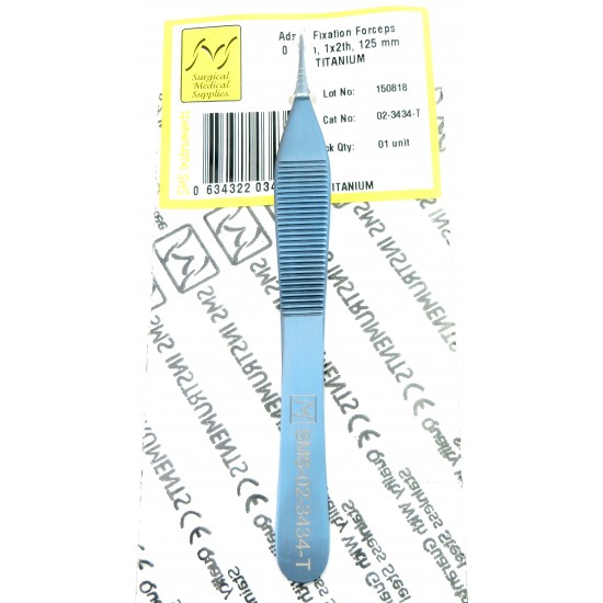 Adson Fixation Forceps 1x2 teeth Titanium 125 mm