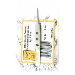 Bishop Harmon Dressing Forceps Criss Cross Serrated Tips 8.5 cm