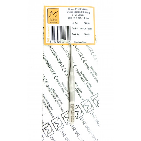 Eye Dressing Forceps strong curved 10 cm