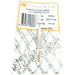 Iris Forceps 1x2 teeth Straight 6.5 cm Figure 1