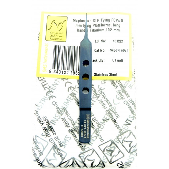 Mcherson Straight Tying Forceps 8 mm Tying platform Titanium 102 mm