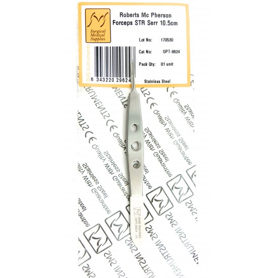 Roberts Mc Pherson Forceps Straight Serrated 10.5 cm