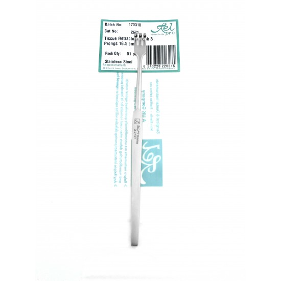Tissue Retractors Hook 3 Prongs 16.5 cm