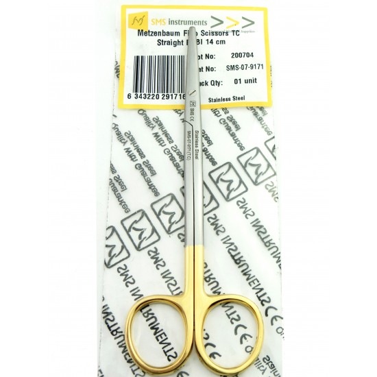Metzenbaum Fino Scissors Blunt Blunt Tungsten Carbide TC Curved 14 cm