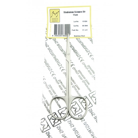 Strabismas Scissors Straight 11 cm Stainless Steel